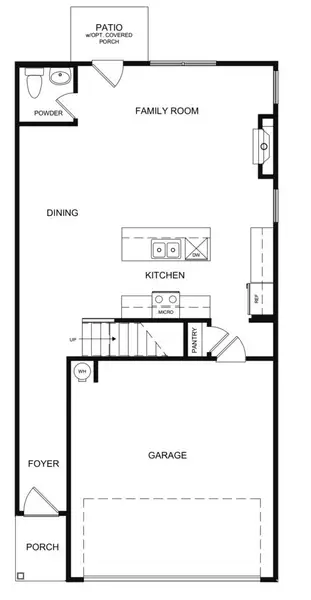 2D floor plan layout for the The Bristol by Direct Residential Communities in Lake Harbin, Morrow, GA (Image 3).