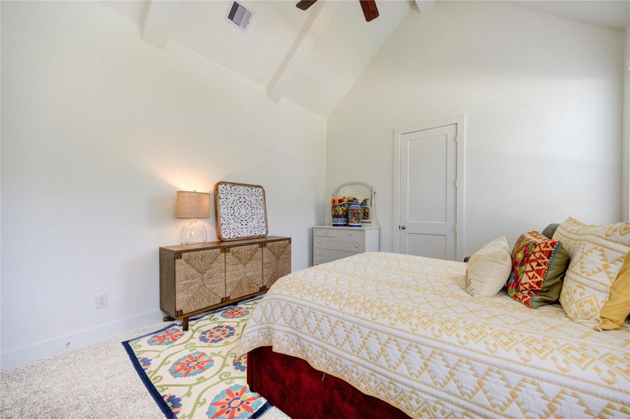 The generously sized primary suite offers a calming atmosphere and space to make your own. The generously sized primary suite offers a calming atmosphere and space to make your own.