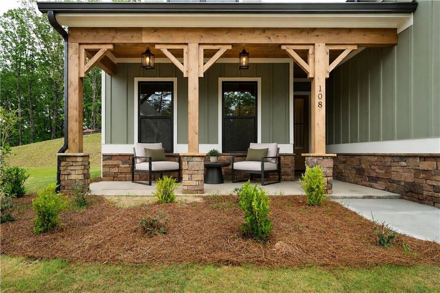 Exterior details and patio area of a home in , Waleska (Image 4).