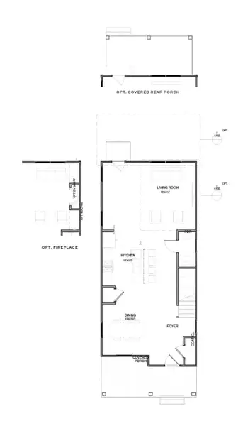 2D floor plan layout for the The Haywood by New Leaf Builders in Riverlights, Wilmington, NC (Image 3).
