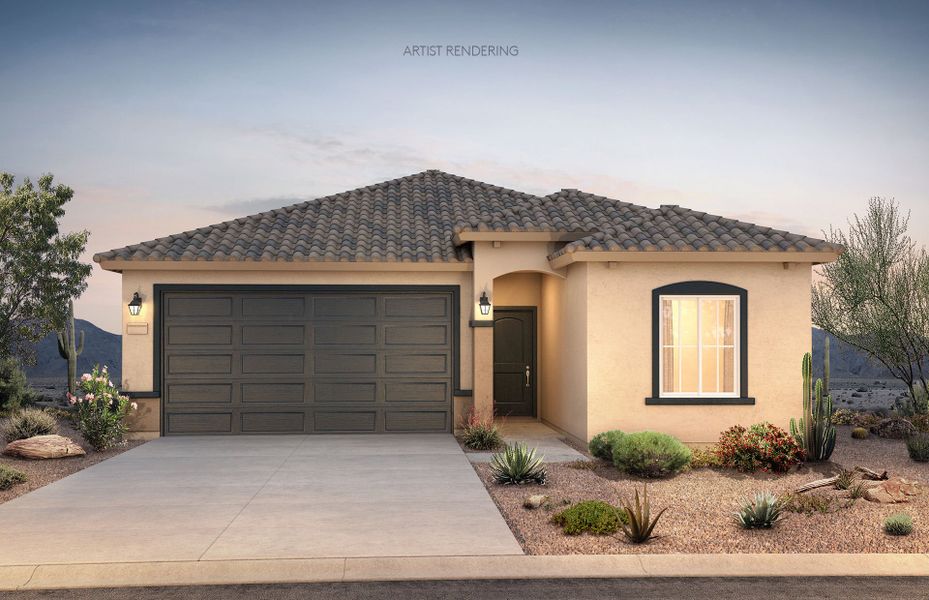 Representative exterior photo of a completed home built from the Lavender by Centex in Copper Falls, Buckeye, AZ (Image 16).