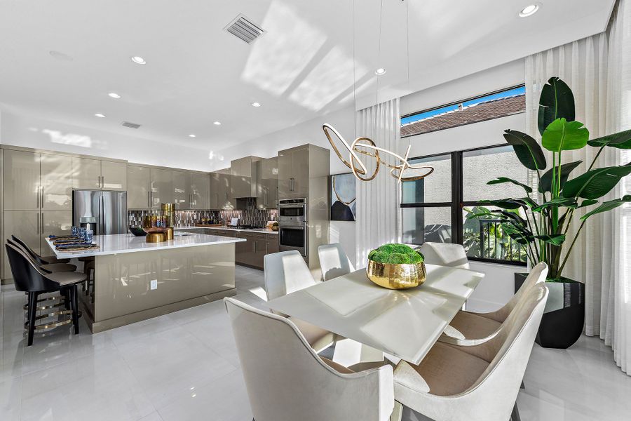 Furnished interior in a model home at Valencia Del Mar in Boynton Beach (Image 37).