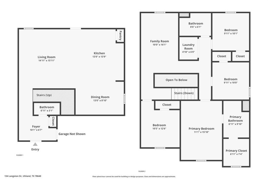 2D floor plan layout of this home in Bollinger, Uhland, TX (Image 4).