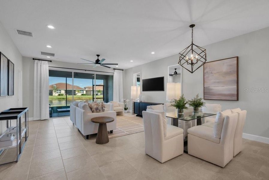 Furnished interior view inside a new home in Valencia Del Sol, Wimauma (Image 28). Furnished interior view inside a new home in Valencia Del Sol, Wimauma (Image 28).