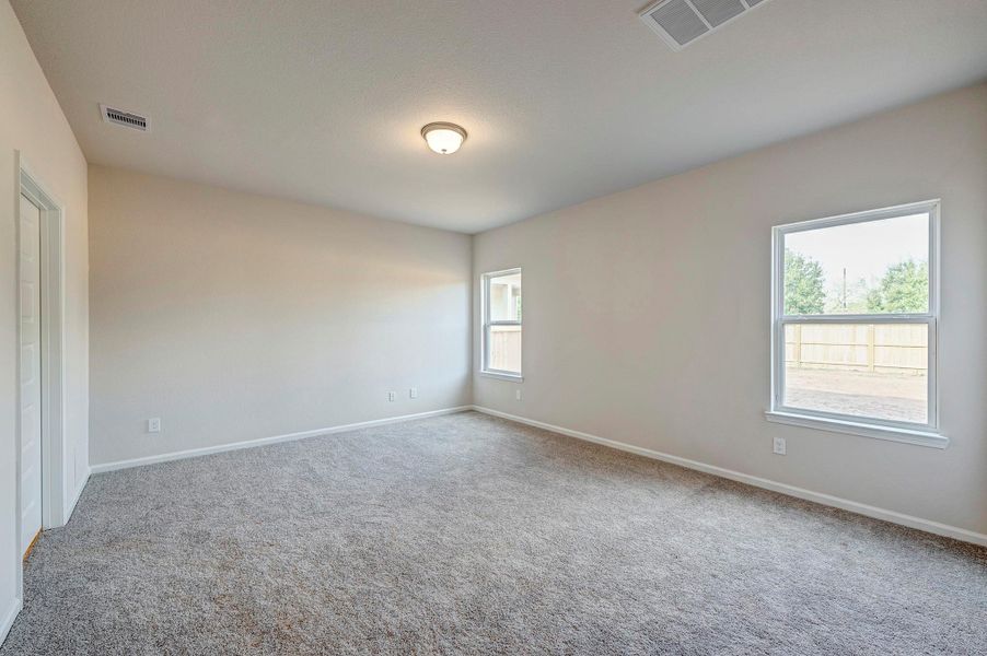 The Caldwell- Primary Bedroom. Home under construction. Sample floor plan photo used for illustrative purposes only. Upgrades, selections options, windows and colors may vary. The Caldwell- Primary Bedroom. Home under construction. Sample floor plan photo used for illustrative purposes only. Upgrades, selections options, windows and colors may vary.