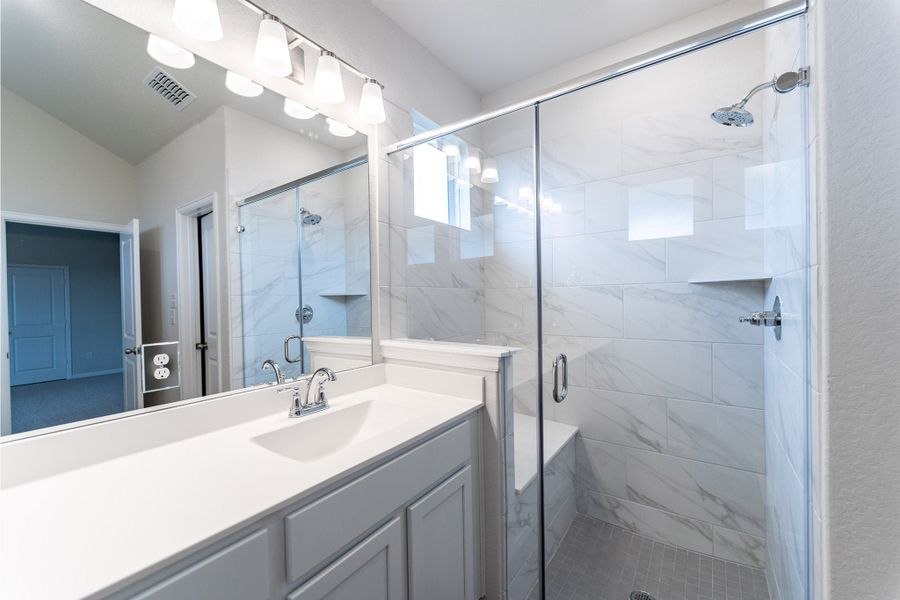 Furnished interior view inside a new home in The Woodlands at Medina Hills, Mico (Image 9).