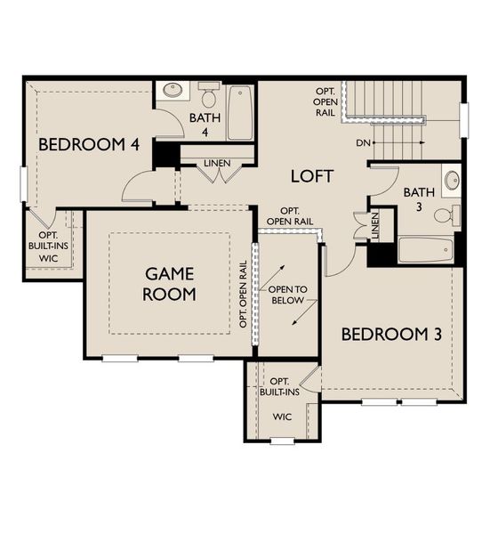 2D floor plan layout for the Wellman by Ashton Woods in Aster Park-50s, McKinney, TX (Image 5).
