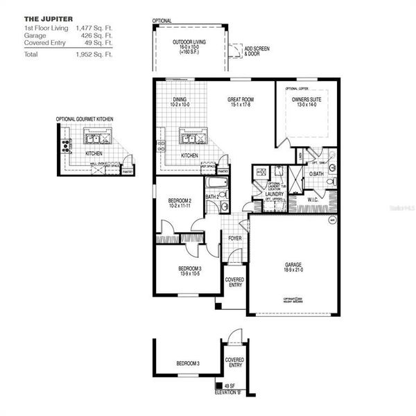 2D floor plan layout of this home in Eden Hills, Lake Alfred, FL (Image 2). 2D floor plan layout of this home in Eden Hills, Lake Alfred, FL (Image 2).
