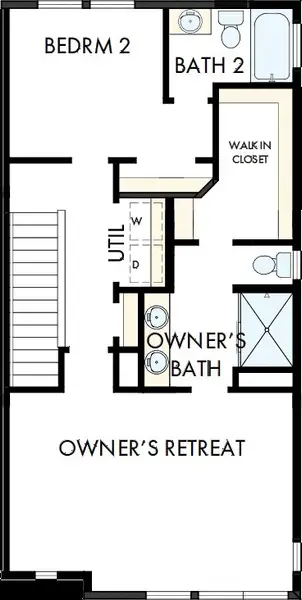 2D floor plan layout of this home in Central Living at Craig, Charlotte, NC (Image 4).