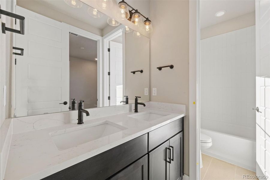 Furnished interior view inside a new home in Kitchel Lake at Serratoga Falls, Timnath (Image 4).