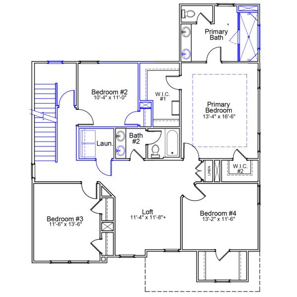 2D floor plan layout of this home in Fieldstone, Lexington, NC (Image 4).