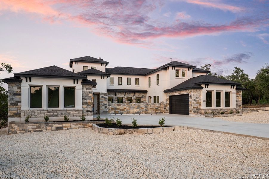 Front exterior of a new home in , New Braunfels, TX, highlighting curb appeal (Image 21).
