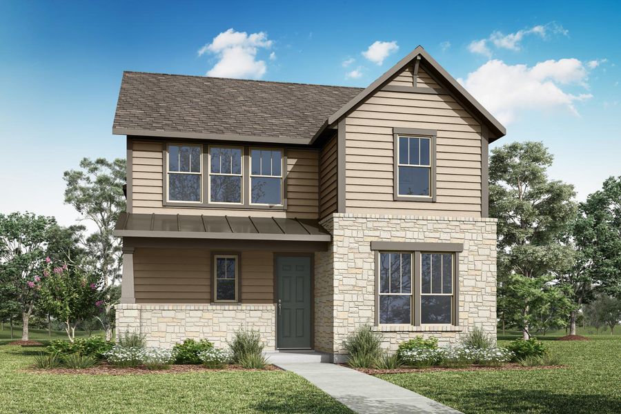 Representative exterior photo of a completed home built from the Walker by Tri Pointe Homes in Carriage Collection at Painted Tree, McKinney, TX (Image 2).