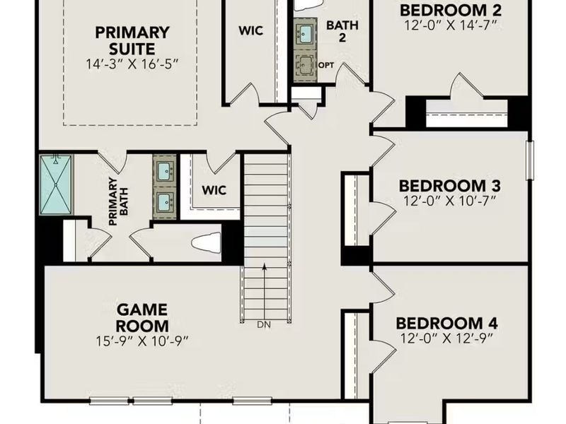 2D floor plan layout of this home in Bricewood, San Antonio, TX (Image 4).