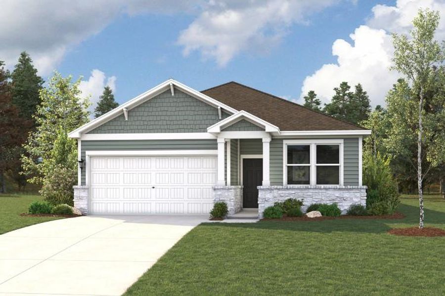 Front exterior of a new home in Evelyn, Austin, TX, highlighting curb appeal (Image 3).