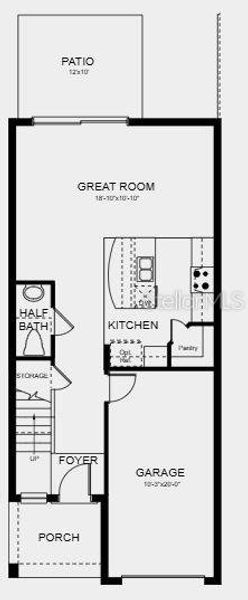 2D floor plan layout of this home in Vinterra Townhomes, Nokomis, FL (Image 5).