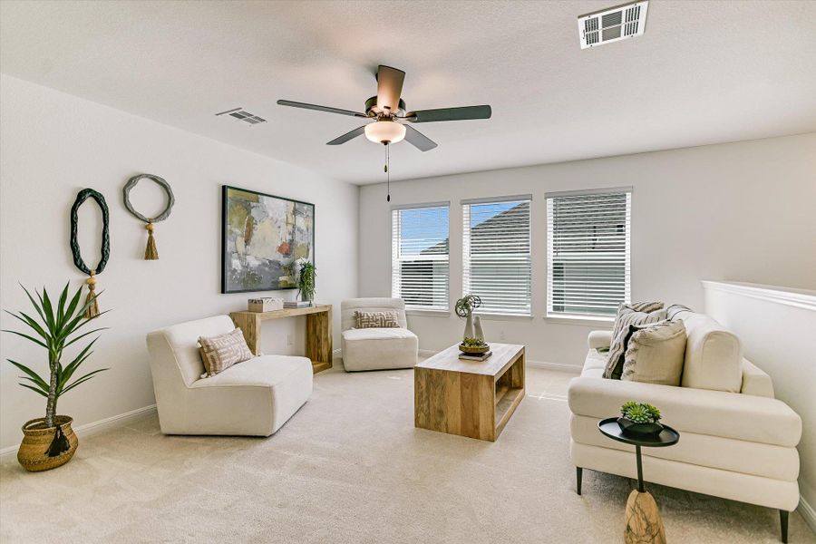 The upstairs secondary living area is perfect for playing board games or letting the kids kickback with their friends. And, a quick tidy up before they leave is greatly appreciated!