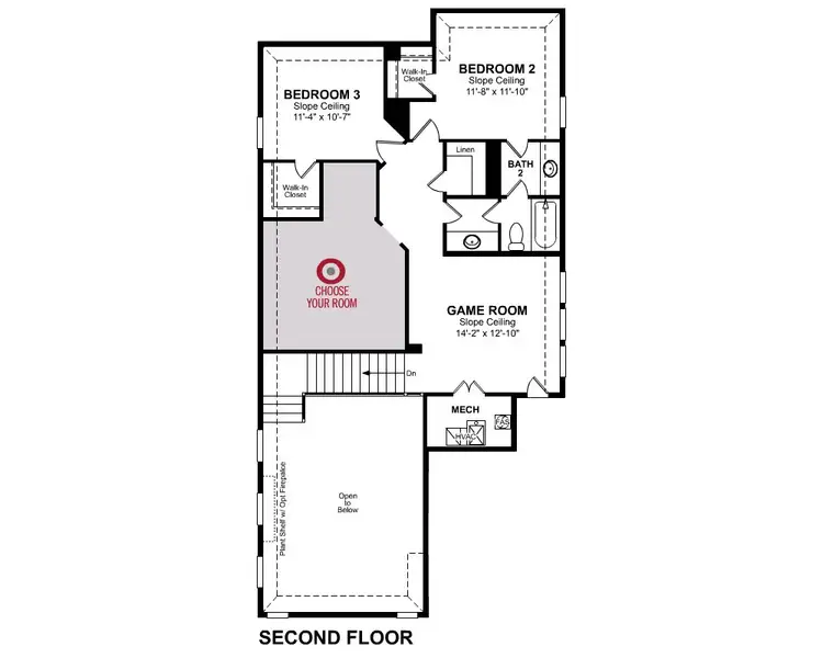 2D floor plan layout of this home in Wildflower Ranch, Justin, TX (Image 3).