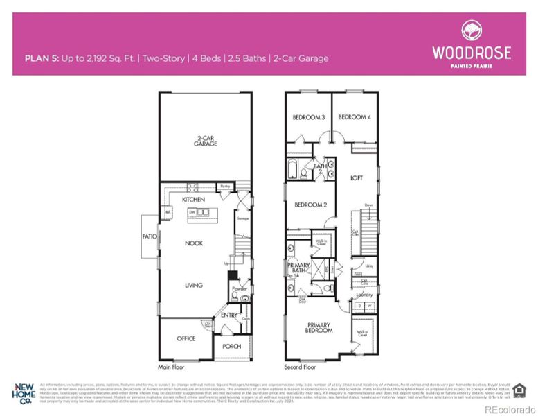 2D floor plan layout of this home in Woodrose at Painted Prairie, Aurora, CO (Image 3).