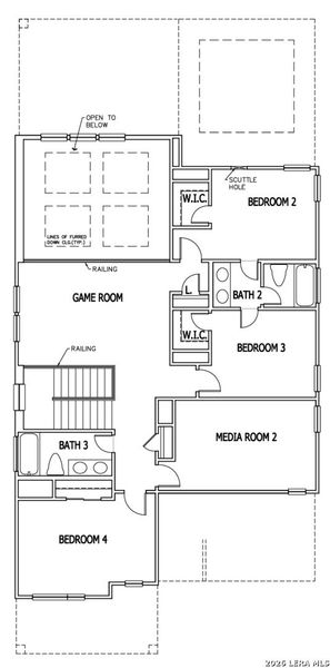 2D floor plan layout of this home in Crown Ridge Manor, San Antonio, TX (Image 3).