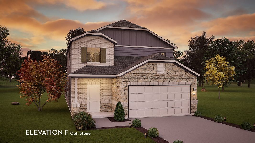 Representative exterior photo of a completed home built from the Hickory by CastleRock Communities in The Canopies, Splendora, TX (Image 20).