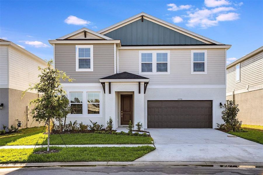 Front exterior of a new home in Mirada, San Antonio, FL, highlighting curb appeal (Image 1). Front exterior of a new home in Mirada, San Antonio, FL, highlighting curb appeal (Image 1).