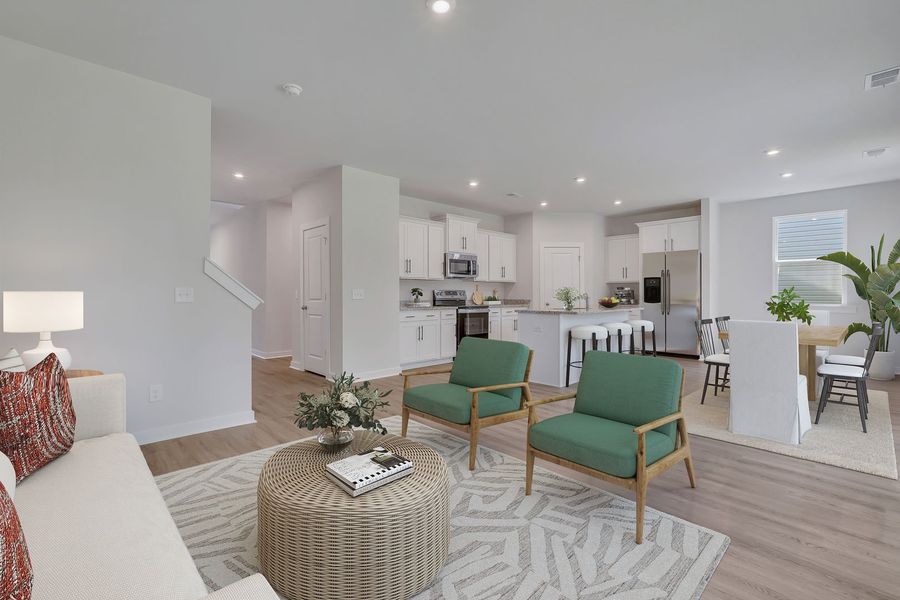 Family Room and Kitchen