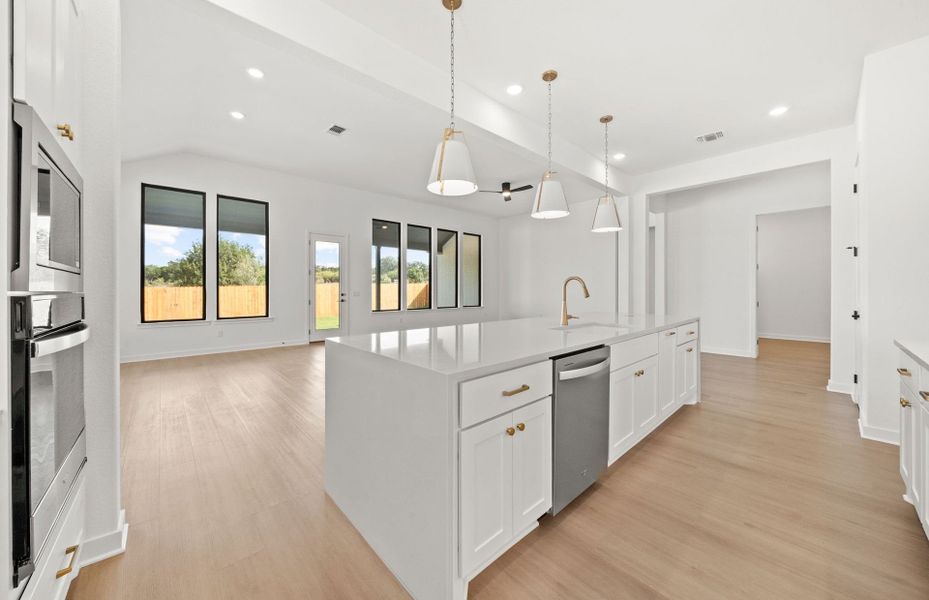 Representative furnished interior of a home built from the Dobbin by Pulte Homes in 6 Creeks, Kyle (Image 8).