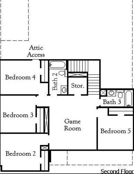 2D floor plan layout of this home in Westridge Cove, Conroe, TX (Image 6).
