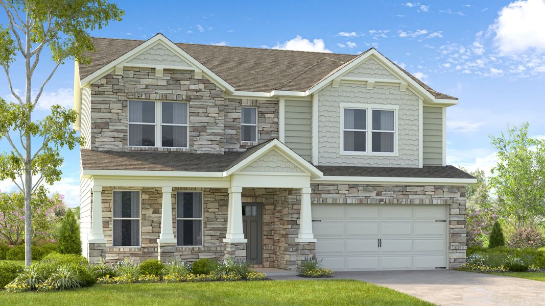 Representative exterior photo of a completed home built from the Prescott by Taylor Morrison in Heritage River, Euharlee, GA (Image 14).