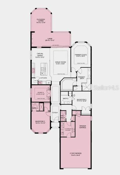 2D floor plan layout of this home in Esplanade at Wiregrass Ranch, Wesley Chapel, FL (Image 3). 2D floor plan layout of this home in Esplanade at Wiregrass Ranch, Wesley Chapel, FL (Image 3).