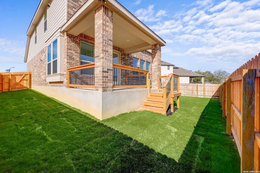 Exterior details and patio area of a home in Legacy at Lake Dunlap, New Braunfels (Image 24).