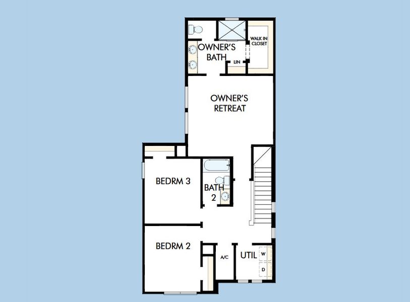2D floor plan layout for the The Bane by David Weekley Homes in Soleta at Starkey Ranch - Cottage Series, Odessa, FL (Image 3).