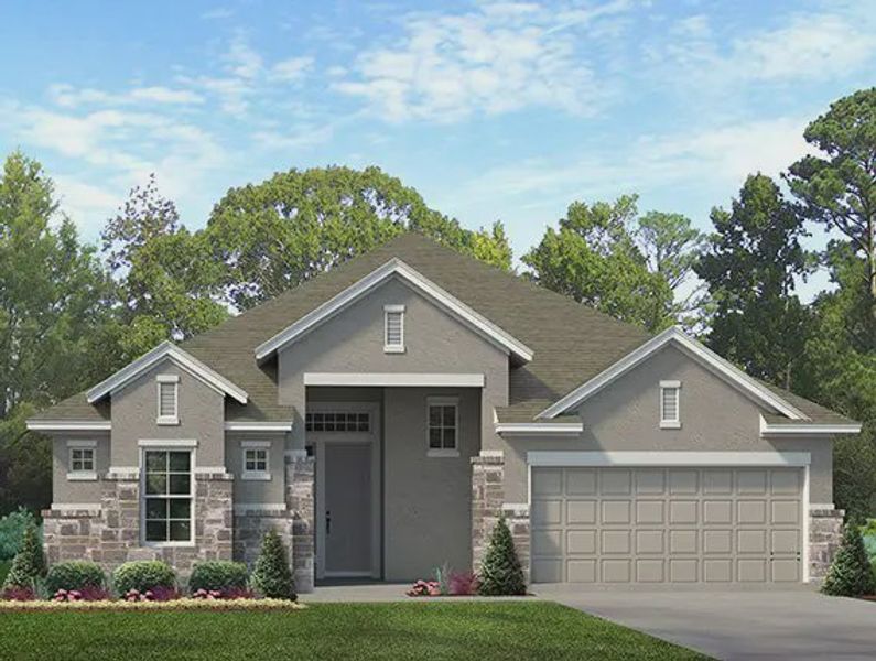 Representative exterior photo of a completed home built from the Bradford by Chesmar Homes in Jordan Ranch 55's, Fulshear, TX (Image 11). Representative exterior photo of a completed home built from the Bradford by Chesmar Homes in Jordan Ranch 55's, Fulshear, TX (Image 11).
