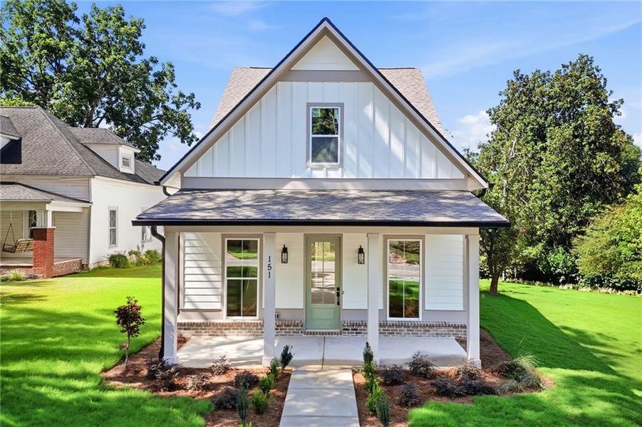 Front exterior of a new home in , Ball Ground, GA, highlighting curb appeal (Image 34).