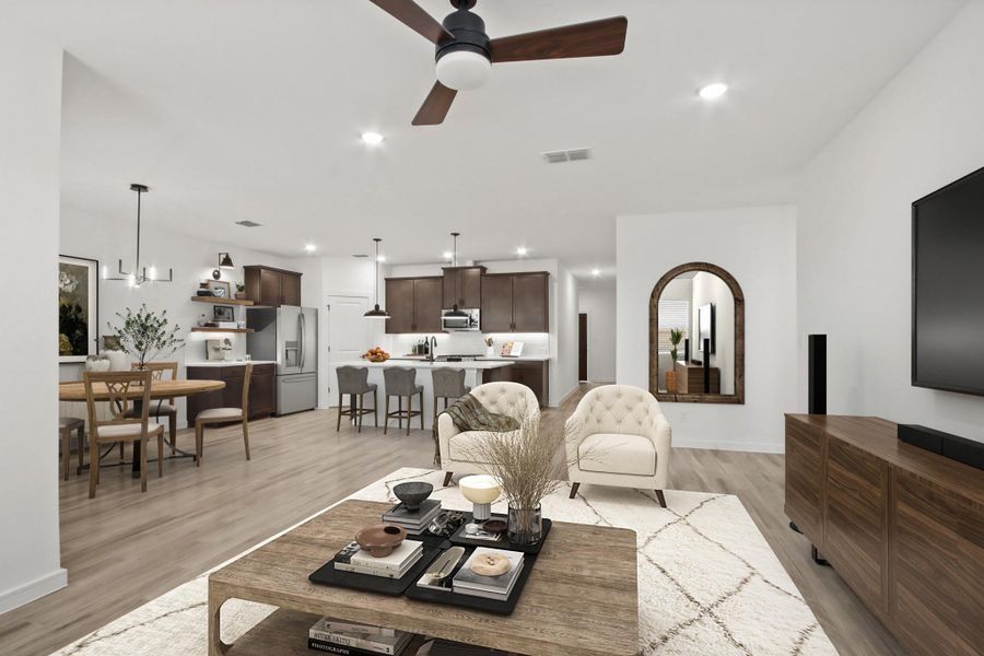 Open dining area and great room (*Photo not of actual home and used for illustration purposes only.)
