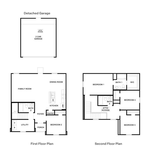 2D floor plan layout for the The Ruby by D.R. Horton in Prairie Lakes, Buda, TX (Image 3). 2D floor plan layout for the The Ruby by D.R. Horton in Prairie Lakes, Buda, TX (Image 3).
