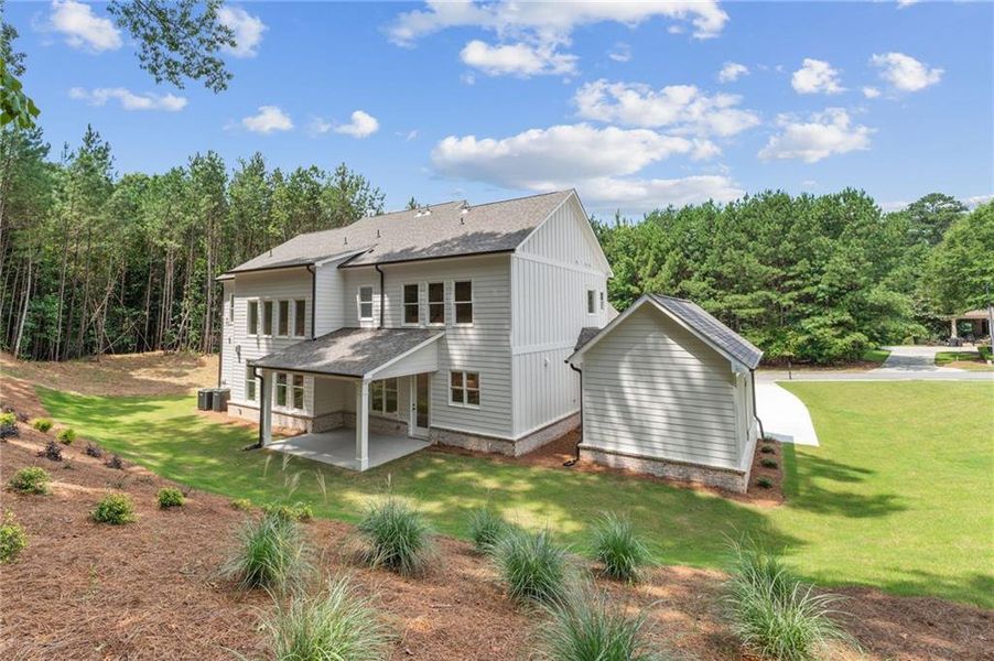 Exterior details and patio area of a home in Lanesborough, Marietta (Image 25).