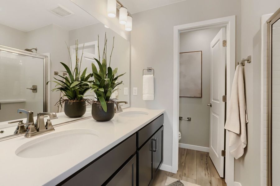 Representative furnished interior of a home built from the Novella One by Brookfield Residential in Barefoot, Firestone (Image 10).