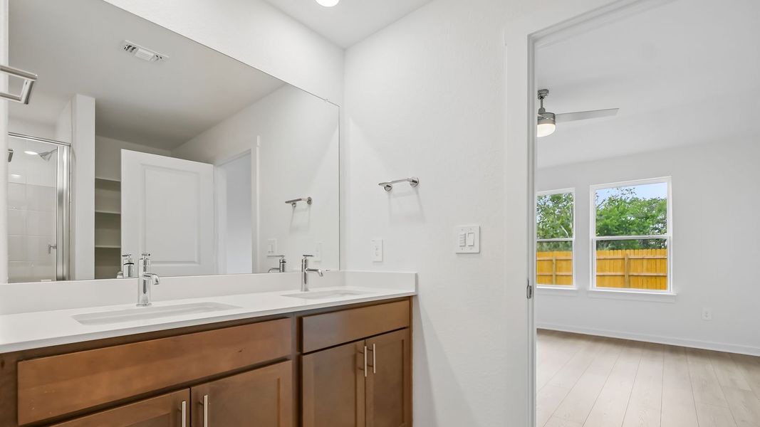 Furnished interior view inside a new home in Trails at Wildhorse, Austin (Image 12).