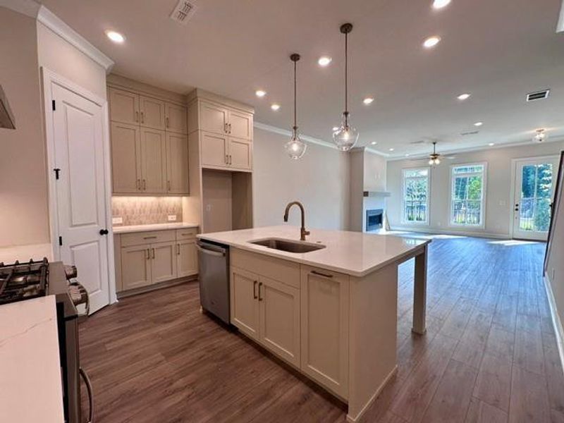 Furnished interior view inside a new home in Ward's Crossing Townhomes, Johns Creek (Image 6).