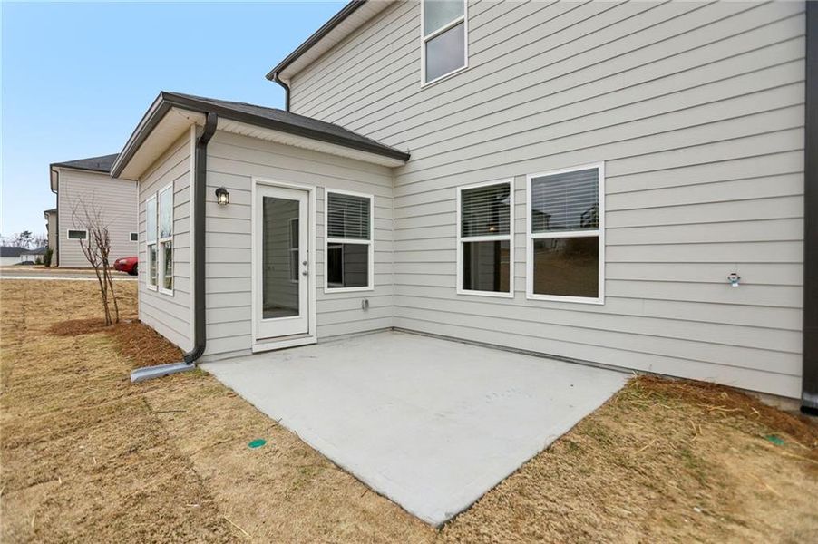 Exterior details and patio area of a home in Hawthorne Station, College Park (Image 2). Exterior details and patio area of a home in Hawthorne Station, College Park (Image 2).