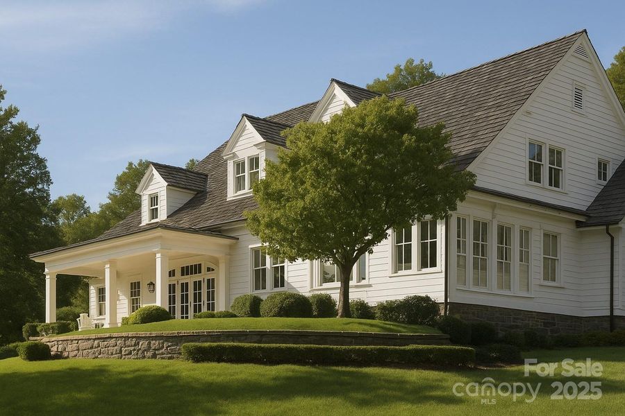 Front exterior of a new home in , Davidson, NC, highlighting curb appeal (Image 1).