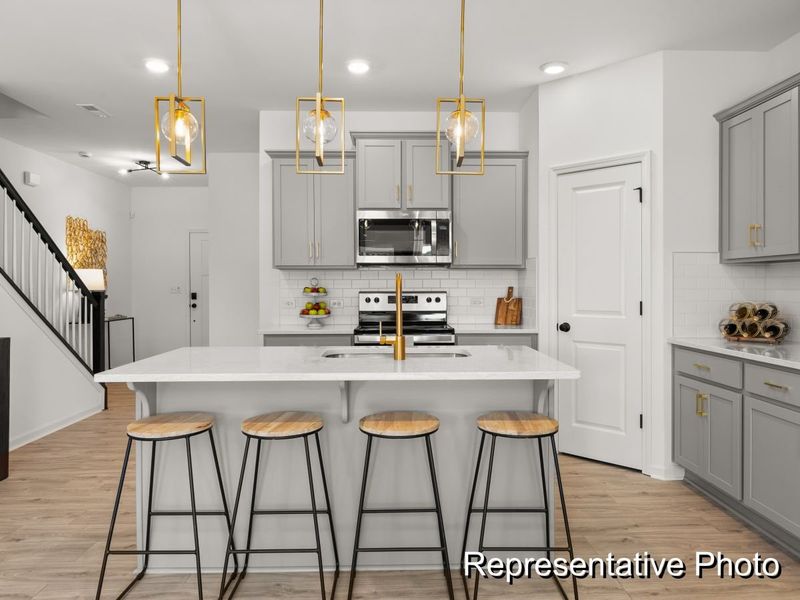 Furnished interior view inside a new home in Penley Place Townhomes, Clover (Image 2).