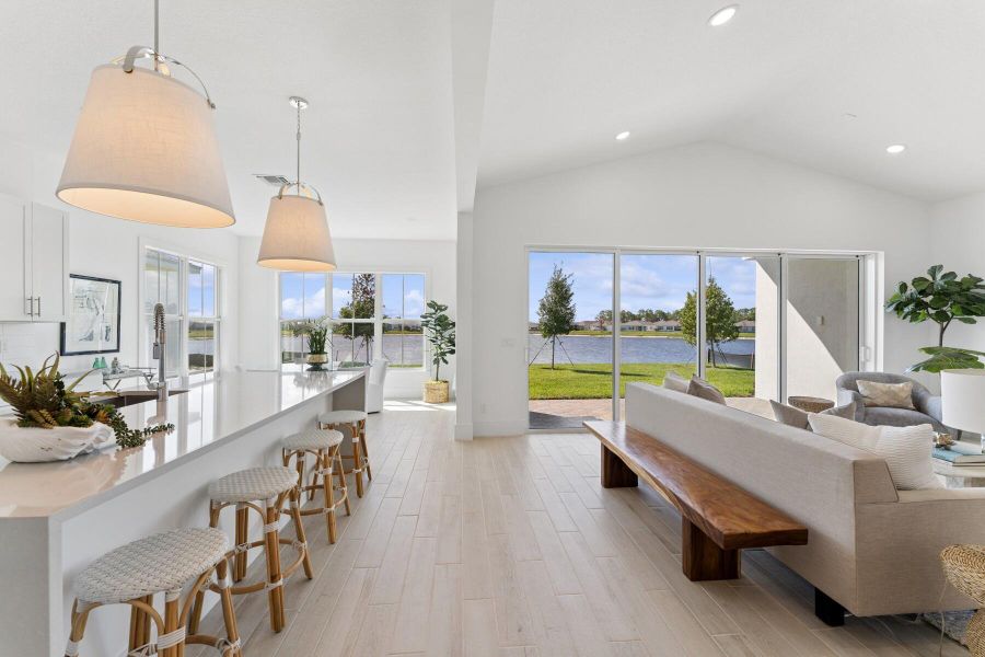 Kitchen, Great Room & Dining Area