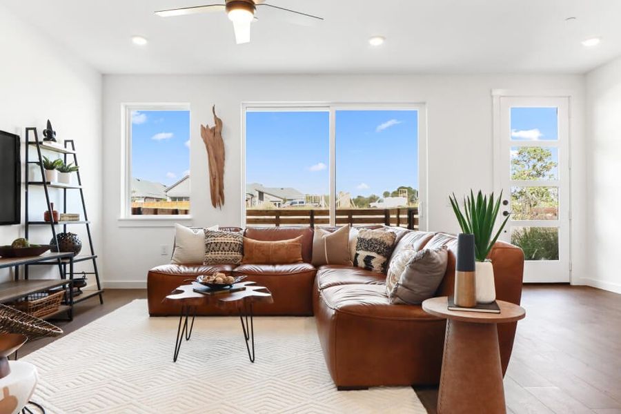 Representative furnished interior of a home built from the Boulder (FE) by Grenadier Homes in Wildridge, Oak Point (Image 3).