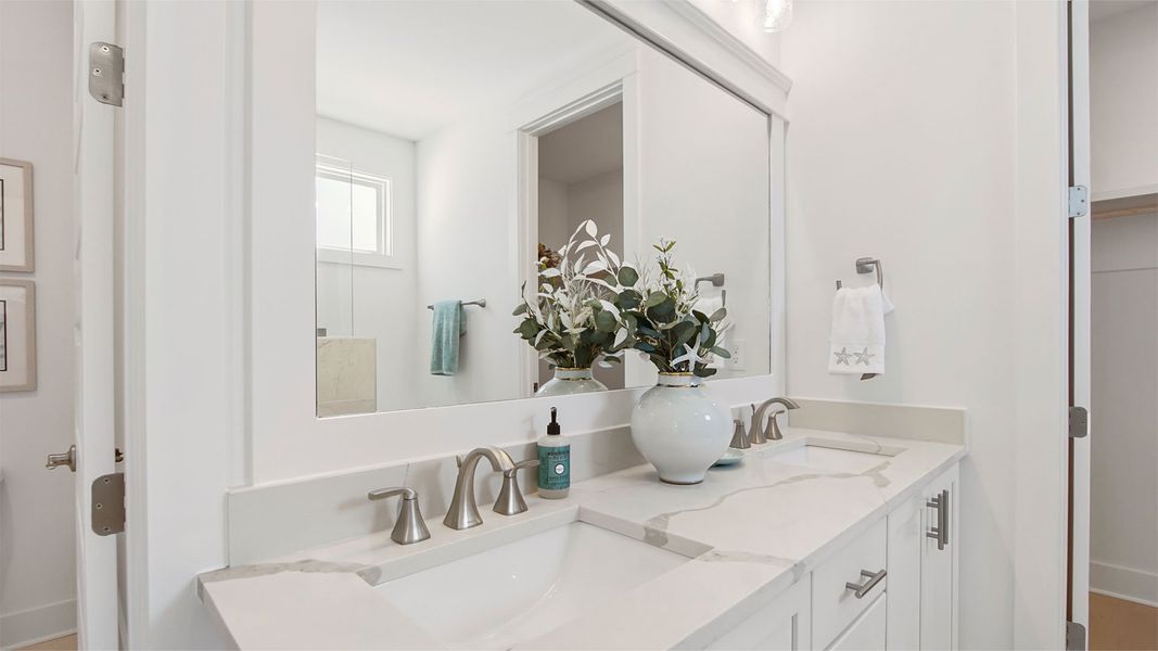 Representative furnished interior of a home built from the Brayden by D.R. Horton in Parkside, Santa Rosa Beach (Image 25).