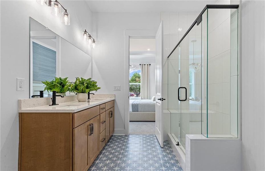 Furnished interior view inside a new home in Traditions of Braselton, Hoschton (Image 12).