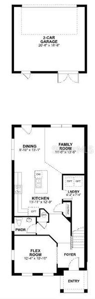2D floor plan layout of this home in Tribute at Ovation, Winter Garden, FL (Image 5).