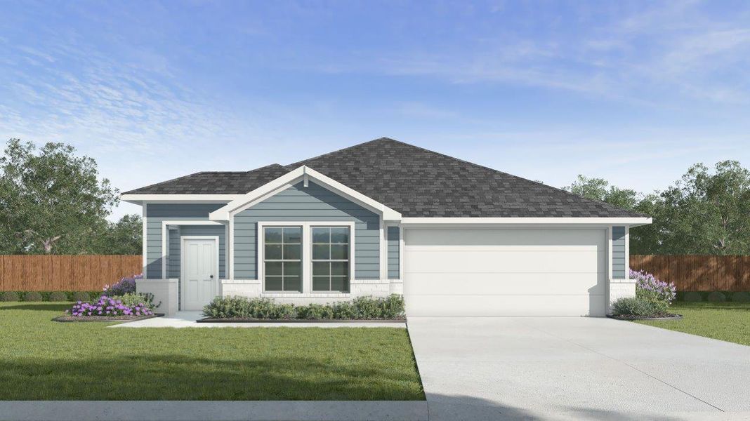 Representative exterior photo of a completed home built from the Camden by D.R. Horton in Pleasant Hill, Bryan, TX (Image 1). Representative exterior photo of a completed home built from the Camden by D.R. Horton in Pleasant Hill, Bryan, TX (Image 1).